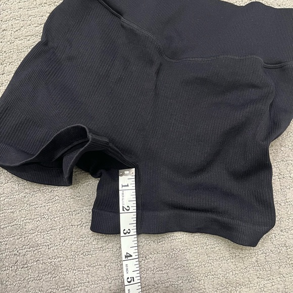 🩷 3 piece workout set Nova Sport Small Ribbed Black biker shorts sports bra crop - Picture 6 of 7